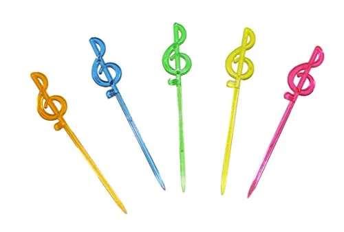 mugesh Partysticks mit Violinschlüssel/Notenschlüssel Neonfarben - Schönes Geschenk für Musiker