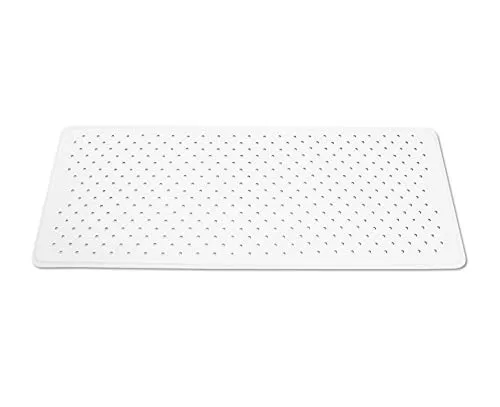 KMINA Badewannenmatte rutschfest 65x35 cm, Antirutschmatte Badewanne aus 100% Naturkautschuk, Badewanneneinlage Schimmelresistent, Duschmatte Waschbar bis 70 Grad, Weiß