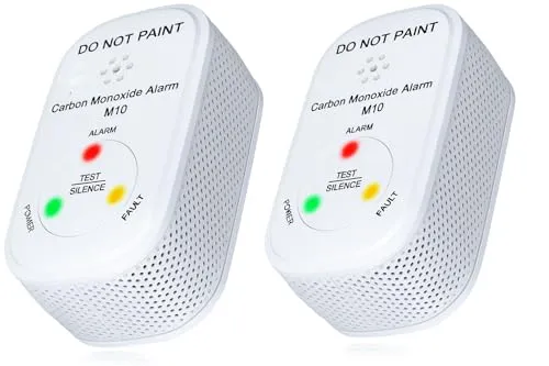 NEMAXX® 2-Pack M10 Mini CO-Warnmelder – Kompakte Sicherheit für Ihr Zuhause - Zuverlässiger Kohlenmonoxid-Melder mit Figaro-Sensor und 10 Jahren Batterielebensdauer. Lauter Alarm und LED-Anzeige sorgen für Sicherheit in Wohnräumen und Garagen.