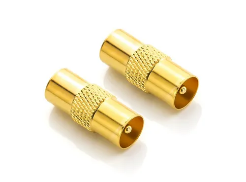 deleyCON deleyCON 2 TV Antennen Adapter Kupplung Verbinder Koax Stecker zu TV-Kabel