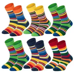 TippTexx 24 Socken 6 Paar bunte Kindersocken, sanfte Baumwolle, für Mädchen & Jungen bunt 35-38
