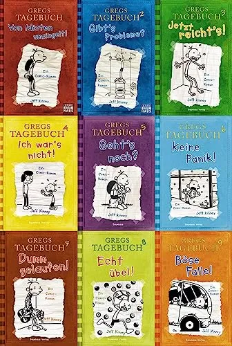 Gregs Tagebuch Band 1-9 Set mit exklusivem Postkartenset