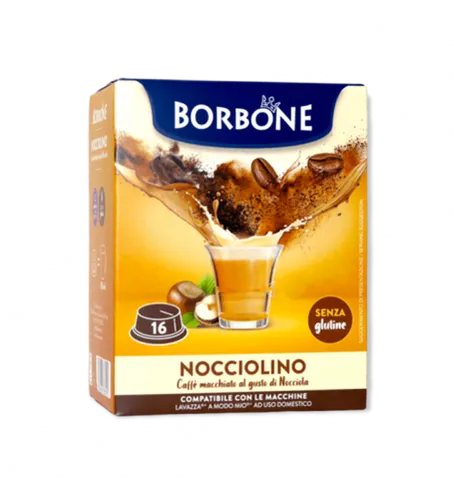 HASELNUSSKAFFEE CAFFÈ BORBONE NOCCIOLINO - 16 A MODO MIO KOMPATIBLE KAPSELN 8g