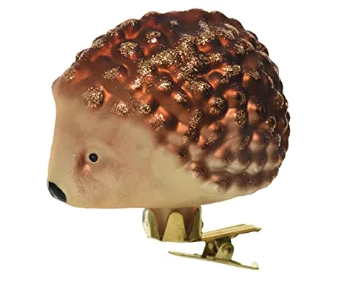 Weihnachtsdeko Igel Braun 7,5 cm - Glas