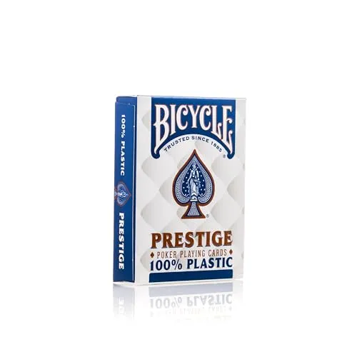 Bicycle F44100 Prestige Professionelles Plastikkarten-Pokerdeck - Gesellschaftsspiel mit 52 Karten und 2 Jokern, ideal für Kartentricks und langlebig dank 100% Plastik. Perfekt für Pokerabende!