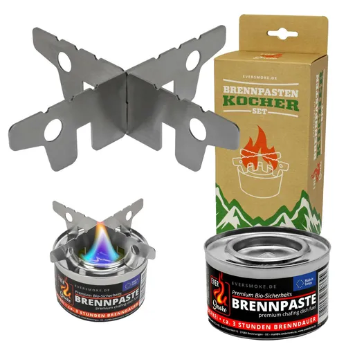 Eversmoke Kocher für Brennpaste Kreuzständer Outdoorkocher Stove Campingkocher
