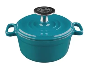 Sallys Gusseisen-Serviertopf 14 cm: Ofenfest & Vielseitig in petrol von Sallys