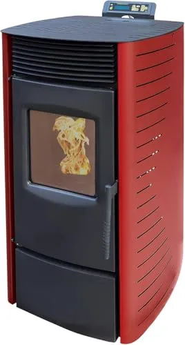 NEMAXX® Pelletofen P9 - Pelletheizung mit 9 kW - Kaminöfen mit hoher Heizleistung von 9 kW, Wi-Fi Ready für bequeme Bedienung per App und Sicherheitsfunktionen wie Überhitzungsthermostat. Ideal für Räume von 60-220 m³.