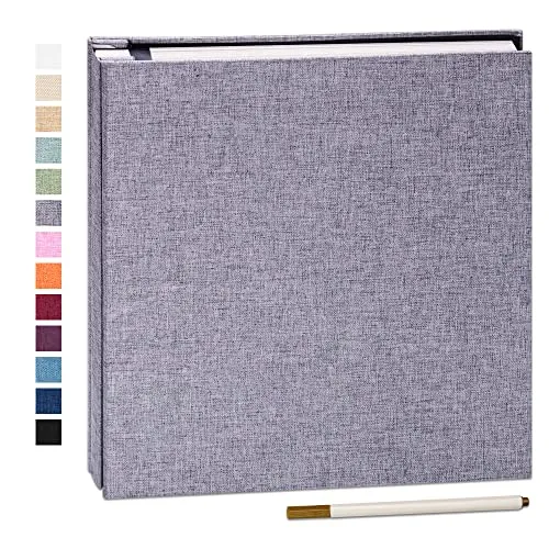 Yopih Selbstklebende 10x15 Fotoalbum Einkleben und zum Selbstgestalten Groß leinen Photoalbum mit 40 weißen Seiten, Hochzeit Jahrestag Geburtstag Geschenke, mit einem Kugelschreiber, 28x27cm