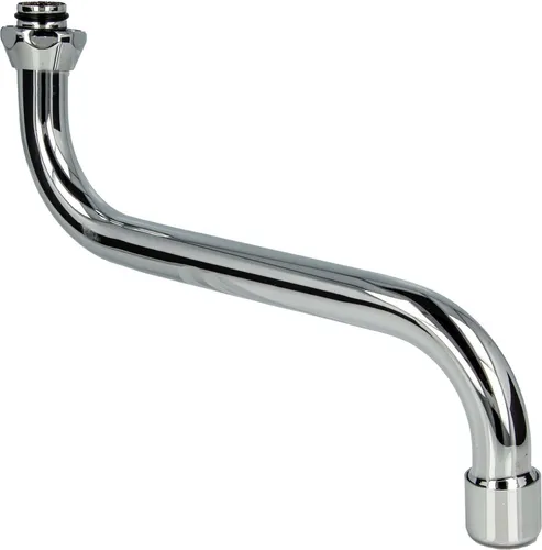 tecuro S-Auslauf für Wand-Armaturen 3/4 Zoll konisch dichtend, Länge 400 mm, Messing verchromt