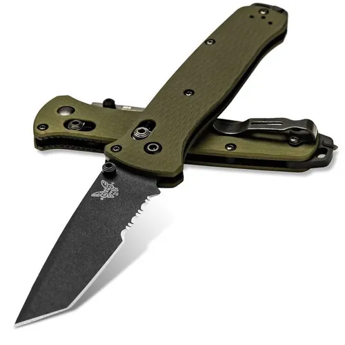 Benchmade 537 Bailout Taschenmesser - Robustes Einhandmesser mit CPM-M4 Stahlklinge und rutschfestem T6 Aluminium-Griff in waldgrün, ideal für Outdoor-Abenteuer und den täglichen Gebrauch.
