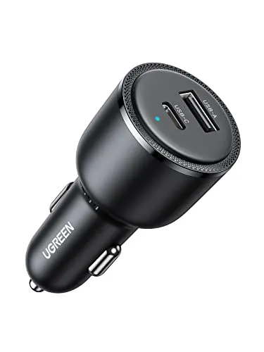 UGREEN Zigarettenanzünder USB 63W 45W+18W USB C Autoladegerät KFZ Ladegerät USB C 12V PPS kompatibel mit iPhone 17/17 Pro/17 Pro Max/17 Air/16/16 Pro/16 Pro Max/15/14/13/12, MacBook Air, S25/S24, GPS