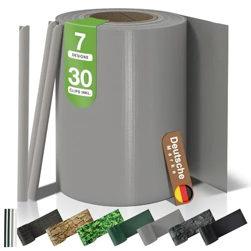 BooGardi PVC Sichtschutzstreifen 19 cm x 35 m - Blickdicht & Wetterfest - Robuster PVC Sichtschutzstreifen für Doppelstabmattenzaun, bietet zuverlässige Privatsphäre im Garten. Einfache Montage und reißfeste Qualität garantieren Langlebigkeit und Stabilität.