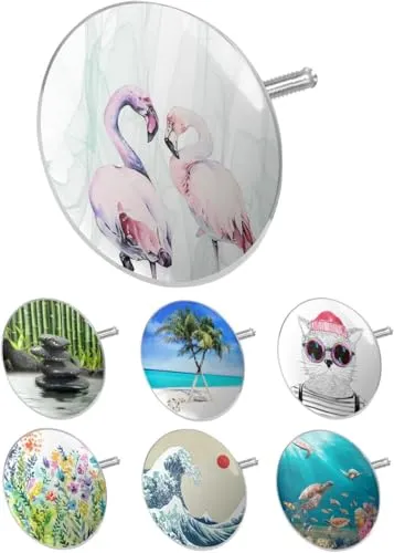 arteneur® - Badewannenstöpsel Universal Loving Flamingo | Dreifach Dichtung | Verstellbar | Rostfrei | Extra Schwer für stabilen Halt | Stöpsel Badewanne Zubehör