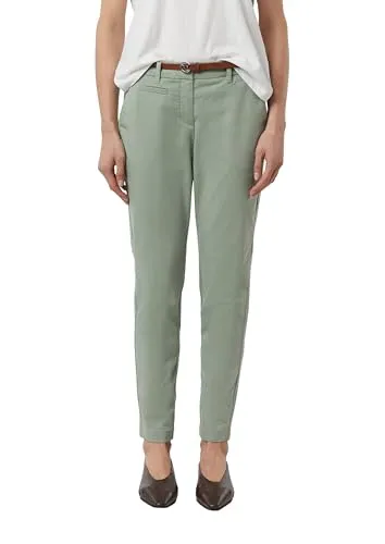 comma Chinohose mit Gürtel und Stretch in Braun, Größe 46 von comma,