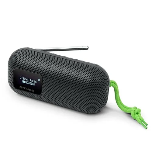 MUSE M-760 DBT Bluetooth Lautsprecher mit DAB und FM Radio, Auto Pairing (NFC), Akkubetrieben, USB-C
