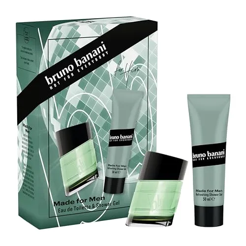 bruno banani Made for Men Geschenkset mit Eau de Toilette und Duschgel, verführerischer, moderner Duft für Männer, 30 ml und 50 ml