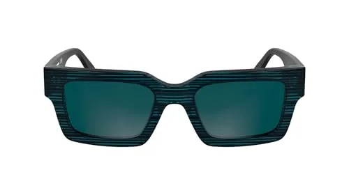 KARL LAGERFELD Unisex Adult Sunglasses KL6182S - Striped Blue with Solid Petrol Lens