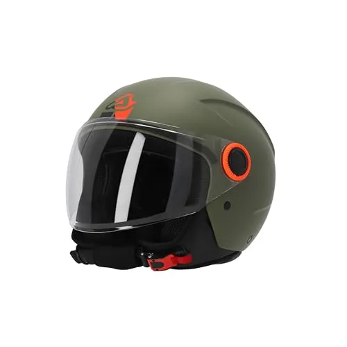 Acerbis Brezza Jethelm - Matt-Grün - L - Motorradhelm mit thermoplastischer Außenschale, hypoallergenem Innenmaterial und leichtem Design (1150g) für optimalen Komfort und Sicherheit.