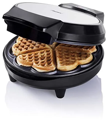 Bestron Waffeleisen AWM700S für Herzwaffeln in schwarz von Bestron