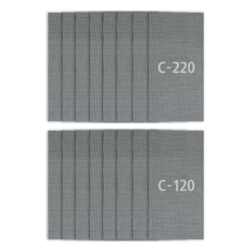 wolfcraft Set Schleifgitter 16tlg. 115 x 280 mm I 8644000 I für Schwing- und Handschleifer I K120/220 ideal für Gipskarton, Holz, Farbe, langlebig, effiziente Staubabsaugung - Trockenbau Innenausbau
