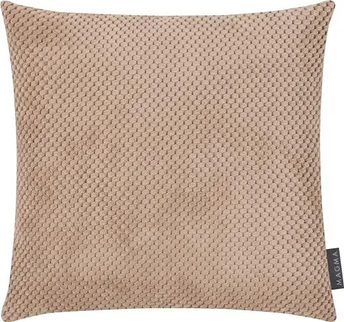 MAGMA Comodo Kissenbezug 40x40 cm - Rose,- samtig weich kuschelig Cord Look, rechteckiger Kissenbezug, für Wohnzimmer, Schlafzimmer, Büro und Gästezimmer Waschbar