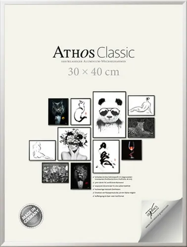 International Graphics 2020 GmbH Bilderrahmen Athos Classic+, Aluminium, Made in Germany, Wechselrahmen, Fotorahmen