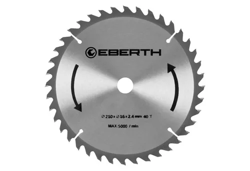 EBERTH Kreissägeblatt Kreissägeblatt Sägeblatt Kreissäge Blatt aus Stahl, (210mm Durchmesser, 16mm Bohrung, 1.6mm Blättstärke)