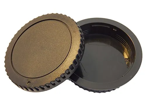 vhbw Objektivdeckel-Set kompatibel mit Canon EOS 1000D, 1100D, 1D, 20D, 30D, 350D Kamera - Rück- und Gehäusedeckel, Schwarz
