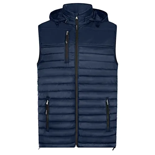 HRM Herren 1301 Men s Hooded Performance Body Warmer, Navy, XXL EU