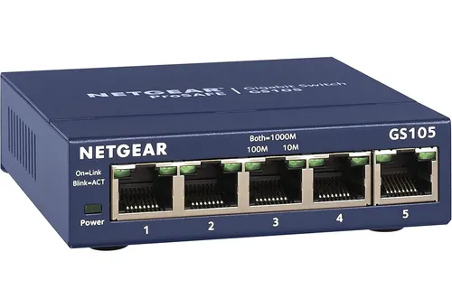 NETGEAR GS105GE - Unmanaged Switch mit 5 Gigabit Ethernet Ports, einfach zu bedienen ohne Konfiguration, ideal für kleine Büros und Heimanwender