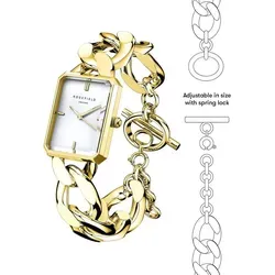 ROSEFIELD Quarzuhr Studio Octagon XS Goldfarben - Elegante Armbanduhr für Frauen mit präzisem japanischen Quarzwerk und kratzunempfindlichem Mineralglas, ideal für stilbewusste Trägerinnen.