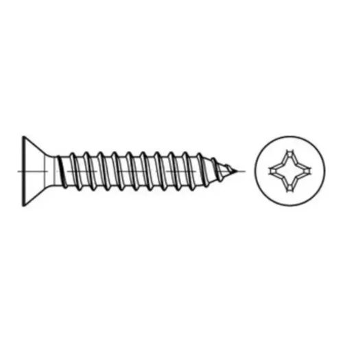 Reyher  Senk-Blechschrauben DIN 7982 St. 3,5x9,5 -C-H vz (100 Stück)