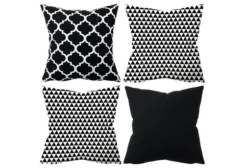 Amilian Dekokissen 4er Set in schwarz von Amilian