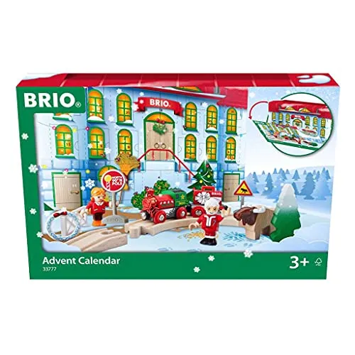 BRIO World 33777 Adventskalender 2021 - Spaß und Spannung in der Vorweihnachtszeit Holzeisenbahn - Empfohlen ab 3 Jahren