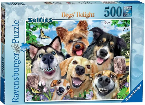 RAVENSBURGER PUZZLE*500 TEILE*SELFIES DOGS DELIGHT*RARITÄT*OVP