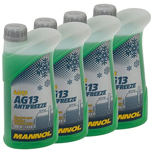 Kühlerfrostschutz MANNOL Hightec Antifreeze 4 X 1 Liter Fertiggemisch -40°C grün