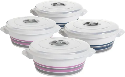 Mikrowellengeschirr 4-teilig mit Deckel und Dampfventil