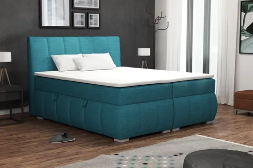 Boxspringbett VINCENZA 160x200cm mit Bettkasten in grün von Fun Möbel