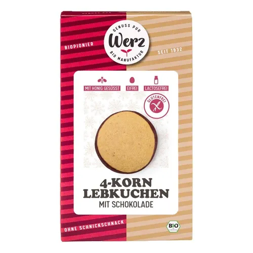 4-Korn Lebkuchen - Vollkorn Glutenfrei 100g | WERZ