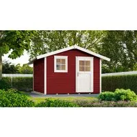 weka Gartenhaus 123 Gr.5 Satteldach Schwedenrot 28 mm - Holz-Gartenhäuser, wetterfestes Design in schwedenrot, ideal als Rückzugsort oder Hobbyraum mit einfacher Montage.
