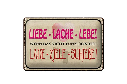 Blechschild Spruch 20x30 cm Liebe Lache Lebe Schild