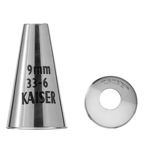 Original Kaiser Lochtülle 9 mm, Spritztülle, Edelstahl rostfrei, falz- und randfrei, Silber