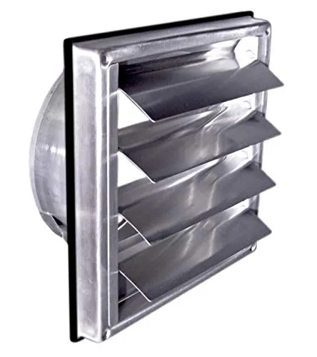 Edelstahl Überdruck Abluftgitter LG-5012 Inox - Hochwertiges Lüftungsgitter mit 150 x 150 mm Rahmen, ideal für effiziente Luftzirkulation in Abzügen. Robuste Edelstahl-Oberfläche für Langlebigkeit und ansprechendes Design.