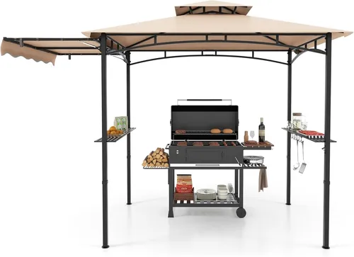 KOMFOTTEU Grillpavillon mit Seitenvordach