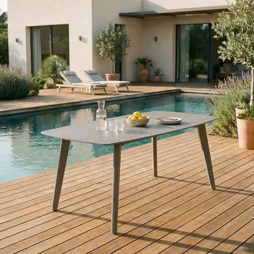 IDIMEX Gartentisch Meza mit Steinplatte 180x90 cm von IDIMEX