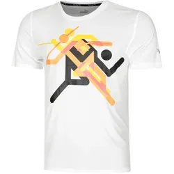 Puma Run Faster Icons Graphic Laufshirt Herren - Weiß, Größe XXL - Herren-Shirts mit reflektierenden Elementen für mehr Sichtbarkeit. Das feuchtigkeitsableitende dryCELL Material sorgt für Trockenheit und Komfort beim Training.