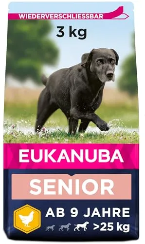 Eukanuba Hundefutter mit frischem Huhn - Premium Trockenfutter für große Rassen, ideal für Senior Hunde mit gesunden Gelenken und glänzendem Fell, 3 kg