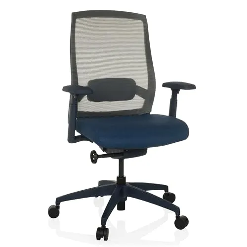 hjh OFFICE Profi Bürostuhl COLORE mit Armlehnen - Bürostuhl aus Stoff/Netzstoff, höhenverstellbar und ideal für ein modernes Bürodesign, das Ihre Corporate Identity unterstreicht.