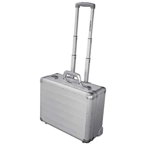 Alumaxx Business-Trolley Galaxy 45163, Aluminium mit Laptopfach - Handgepäck Koffer (46 x 37 x 20 cm) aus robustem Aluminium mit herausnehmbarem Inlay für Laptop bis 15,6 Zoll. Ideal für Geschäftsreisen dank cleverem Innenleben und komfortablen Leichtlaufrollen.